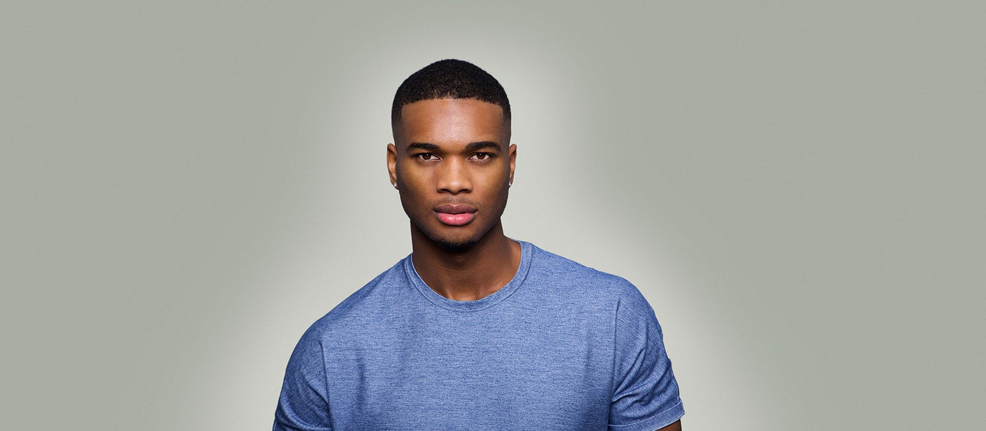 Male model on green background