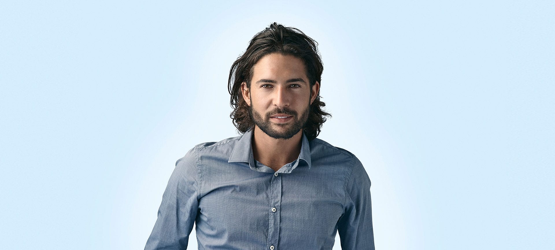 Male facial laser hair removal model